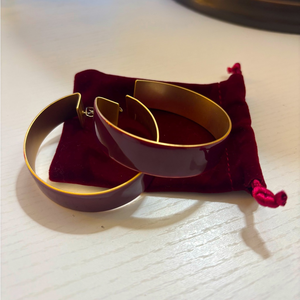 Zimmermann Enamel Hoop Earrings Purple Nwot